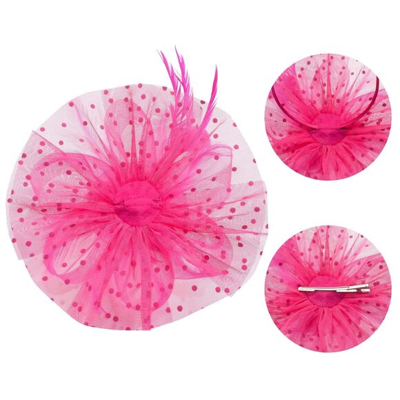 7813 Fascinators Hatsfor Women, Tea Party Derby Hats Pink Fascinators Headband - Picture 5 of 7